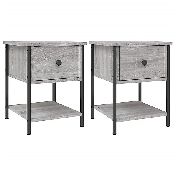 vidaXL Nachttische 2 Stk Grau Sonoma 34x35,5x45 cm Holzwerkstoff günstig online kaufen