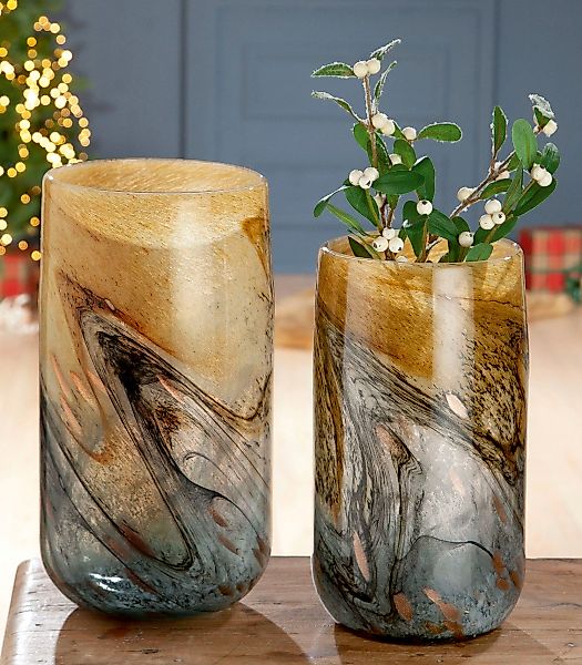GILDE Tischvase "Vida, mit Farbverlauf", (1 St.), dekorative Vase aus Glas, günstig online kaufen