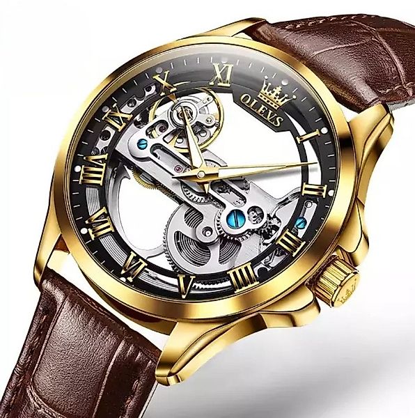 OLEVS Automatikuhr Herrenuhr Mechanisch Skelett Zifferblatt günstig online kaufen