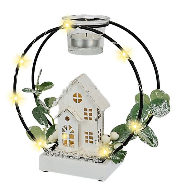 Kunstkranz Teelichthalter Deko-Kranz, I.GE.A., Höhe 20 cm, Mit LED Licht Te günstig online kaufen