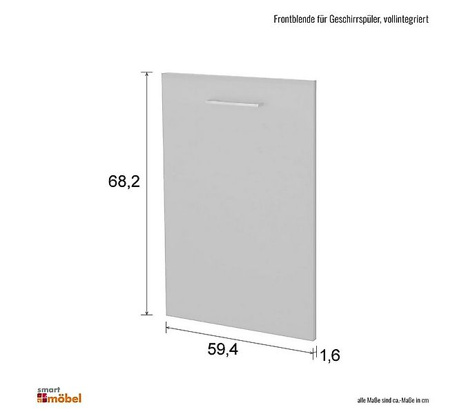 Flex-Well Spülenunterschrank Frontblende für vollintegrierten Geschirrspüle günstig online kaufen