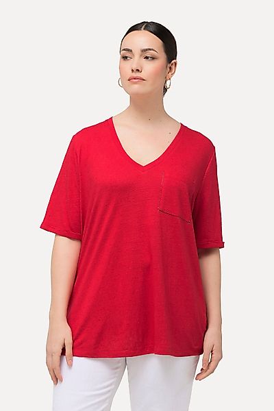 Ulla Popken T-Shirt T-Shirt Struktur Brusttasche günstig online kaufen