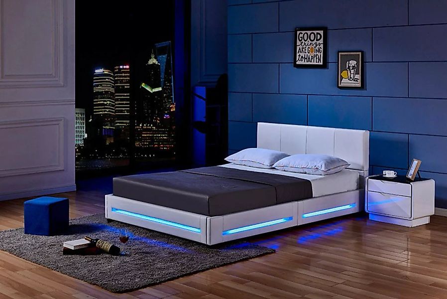 HOME DELUXE Bett LED Bett ASTEROID (Set, 2-tlg., inkl. Lattenrost & LED Bel günstig online kaufen