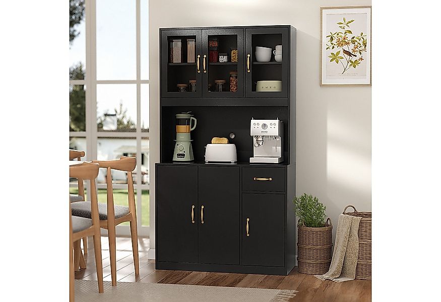 VOWNER Küchenbuffet mit 5 Schränken,Verstellbaren Einlegeböden 100*180*28cm günstig online kaufen