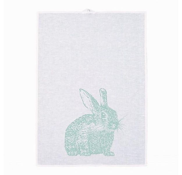 Frohstoff Geschirrtuch Geschirrtuch Halbleinen - Wildkaninchen, minzgrau günstig online kaufen