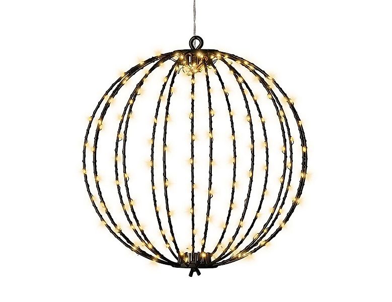 Leuchtkugel Weihnachten zum Hängen LED Kugel Metall Schwarz Stecker Timer O günstig online kaufen