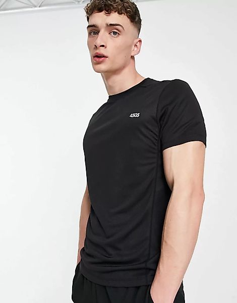 ASOS – 4505 – Schnell trocknendes, schwarzes Trainings-T-Shirt mit Logo günstig online kaufen