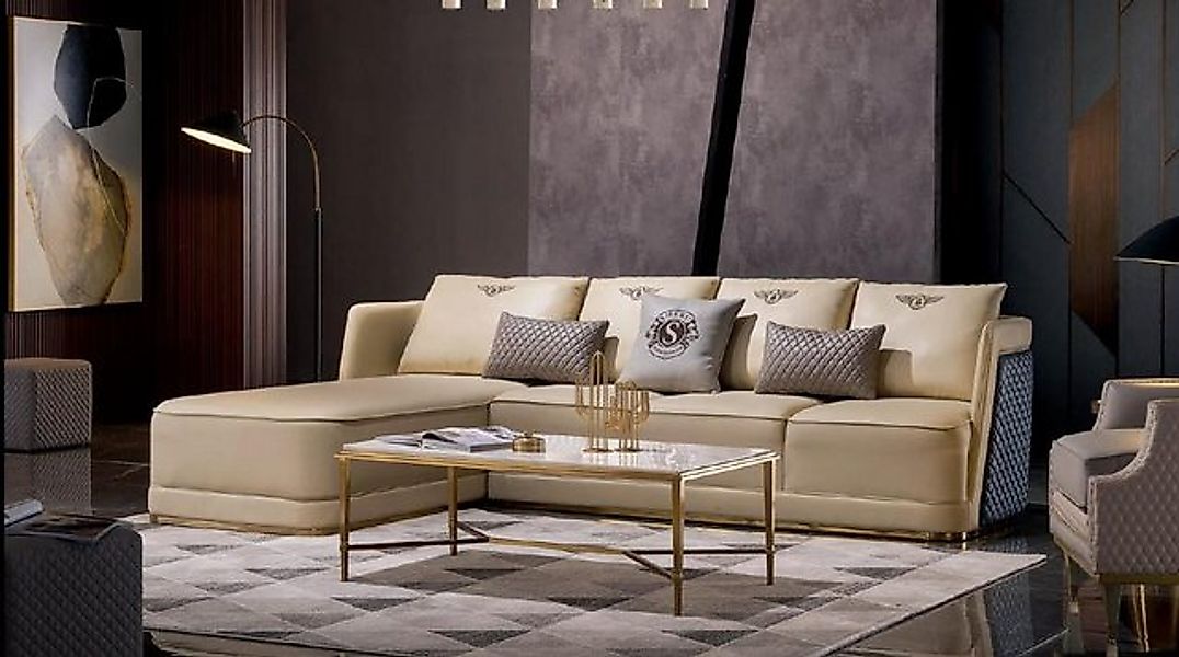 JVmoebel Ecksofa Sofa LForm Ledersofa Couch Wohnlandschaft Garnitur Sofa Be günstig online kaufen