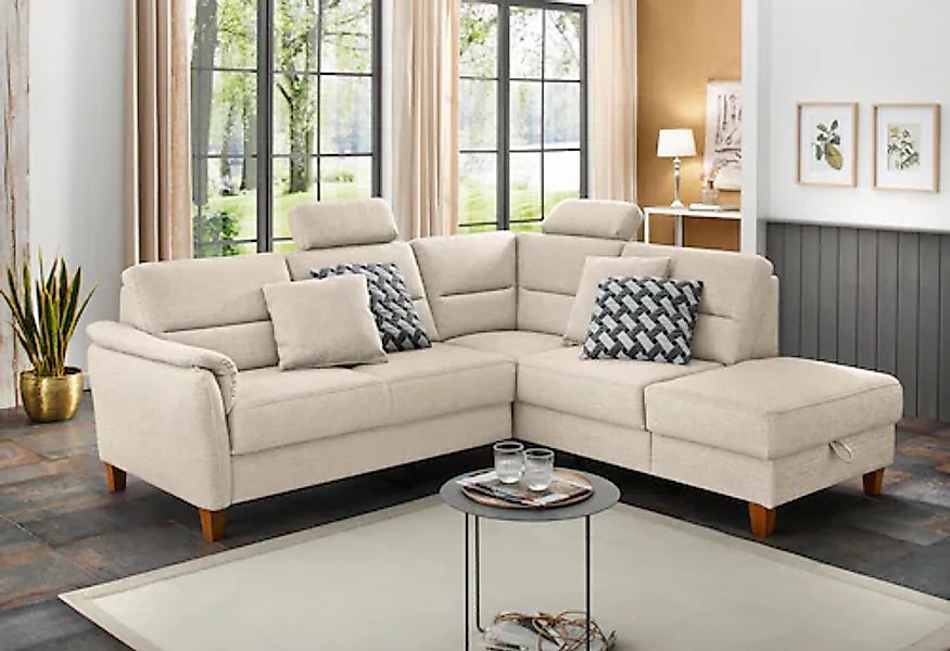 Home affaire Ecksofa »Palmera L-Form, B: 236 cm« optional Bettfunktion & Be günstig online kaufen