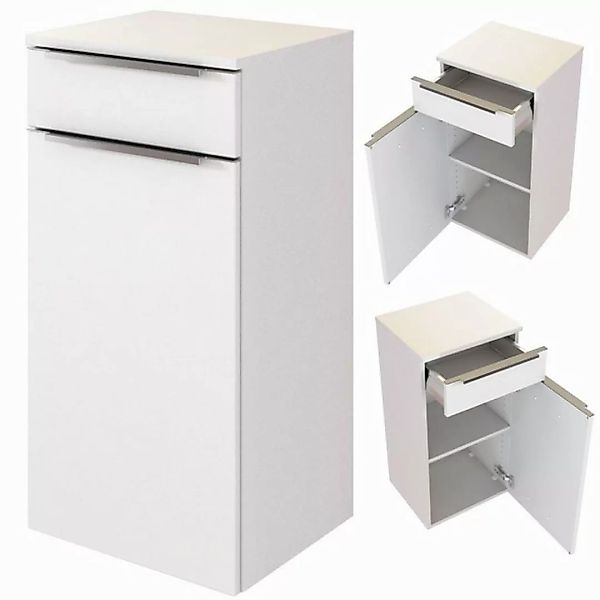 Lomadox Unterschrank GHOM-03 weiß mit Softclose-Auszug und Tür 40/79/35 cm günstig online kaufen