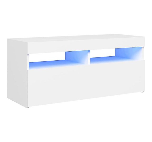 vidaXL TV-Schrank TV-Board mit LED-Leuchten Weiß 90x35x40 cm günstig online kaufen