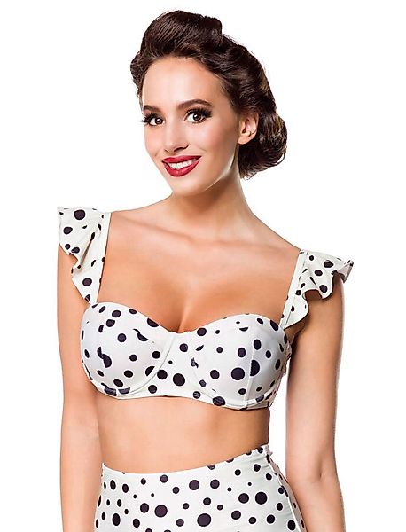 Vintage Bikini-Oberteil Creme/Schwarz günstig online kaufen