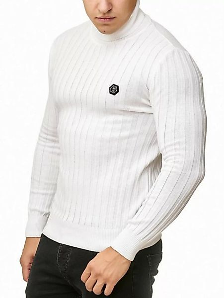 RedBridge Strickpullover Rollkragen Strickpullover mit Logopatch Weiß L hoh günstig online kaufen