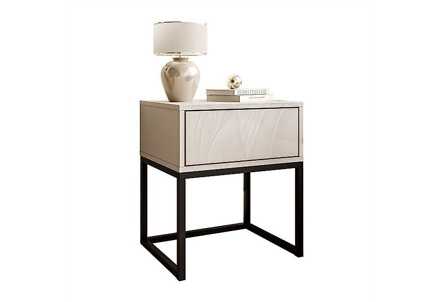 Lookway Nachttisch BLANCO Kaschmir auf Gestell – Moderner Nachtschrank fürs günstig online kaufen