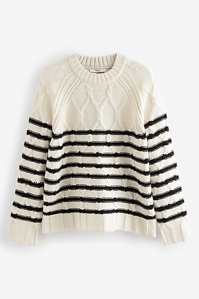 Next Rundhalspullover Gestrickter Pullover mit Zopfmuster günstig online kaufen