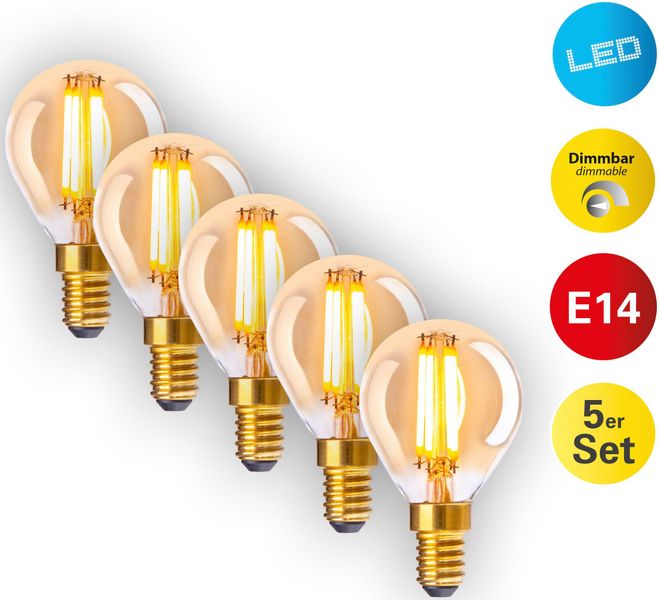 Näve LED-Leuchtmittel E14 Globeform 3,9 W 315 lm 5er Set 7,8 x 45 cm (H x Ø günstig online kaufen