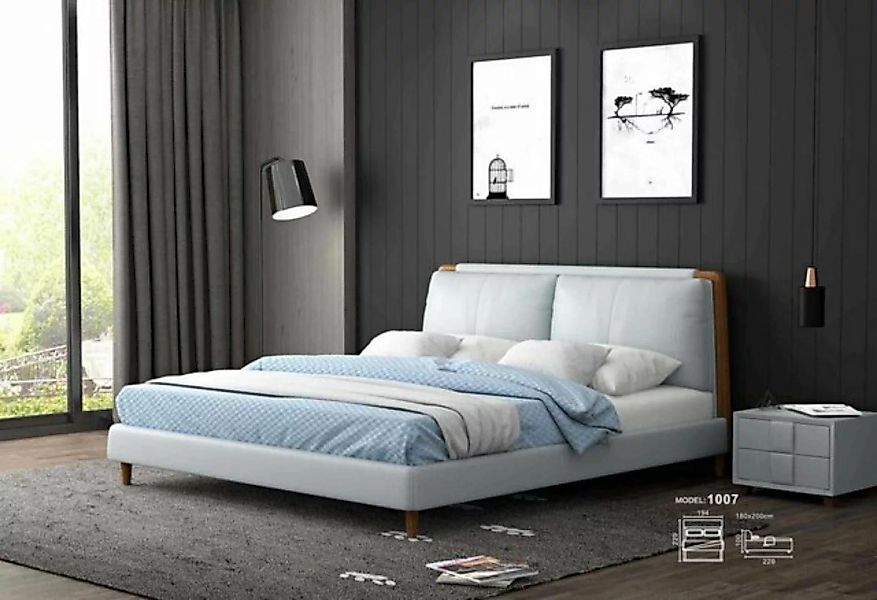JVmoebel Bett, Doppelbett Schlafzimmer Leder Polster Textil Doppelbetten 18 günstig online kaufen