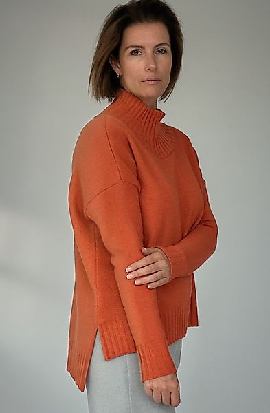 Zuckerwatte Stehkragenpullover bequem geschnitten, Merinowolle mit günstig online kaufen