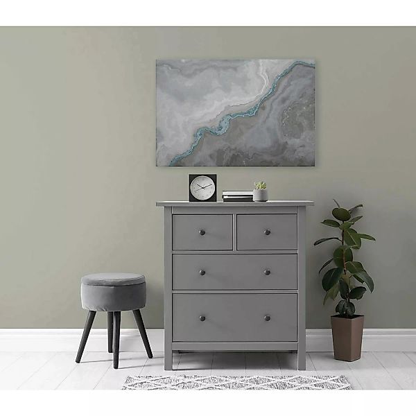 Bricoflor Wandbild Marmor Blau Grau Ideal Für Schlafzimmer Und Bad Leinwand günstig online kaufen