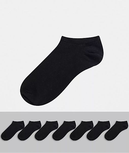 ASOS DESIGN – 7er-Pack Sneaker-Socken in Schwarz günstig online kaufen