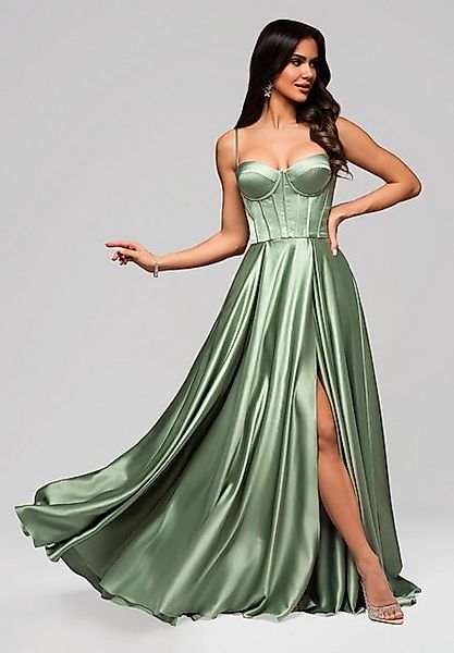 OMBRE Abendkleid Abendkleid im Satin-Look mit Korsett und Taschen günstig online kaufen