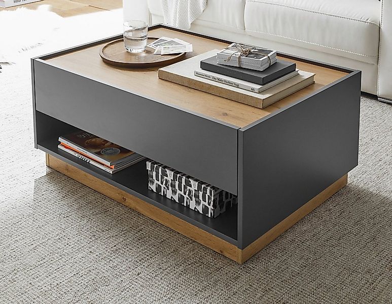 Furn.Design Couchtisch Center (in grau mit Eiche, 90 x 60 cm), mit Schublad günstig online kaufen