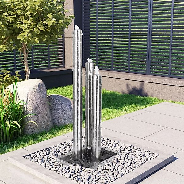 Gartenbrunnen Silbern 48x34x123 Cm Edelstahl günstig online kaufen