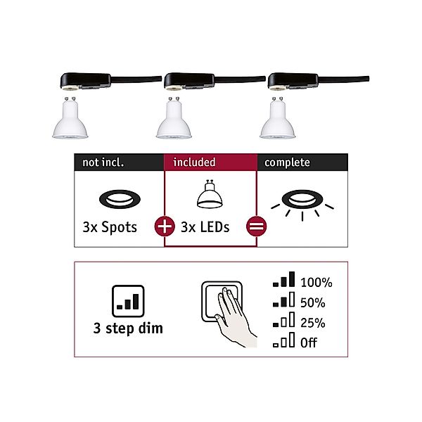 Paulmann "Standard 230V 3-Step-Dim LED Reflektor GU10 Choose 3-Step-Dim GU1 günstig online kaufen