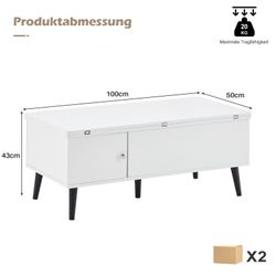 Ofcasa Couchtisch Sofatisch mit Höhenverstellbarer (1 günstig online kaufen