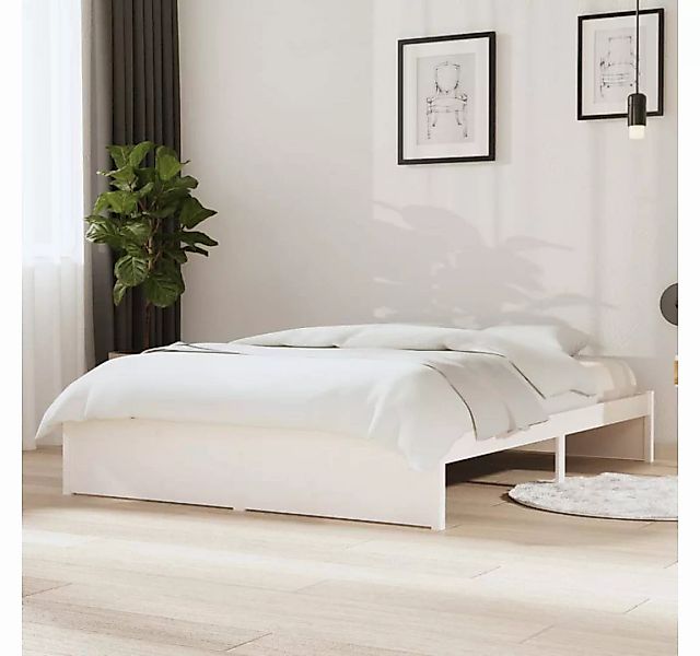furnicato Bett Massivholzbett Weiß 140x200 cm Kiefer günstig online kaufen
