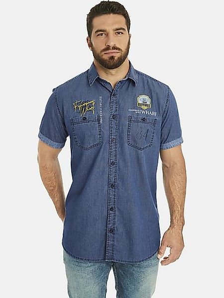 Jan Vanderstorm Kurzarmhemd LANDOLF in Denim-Look günstig online kaufen
