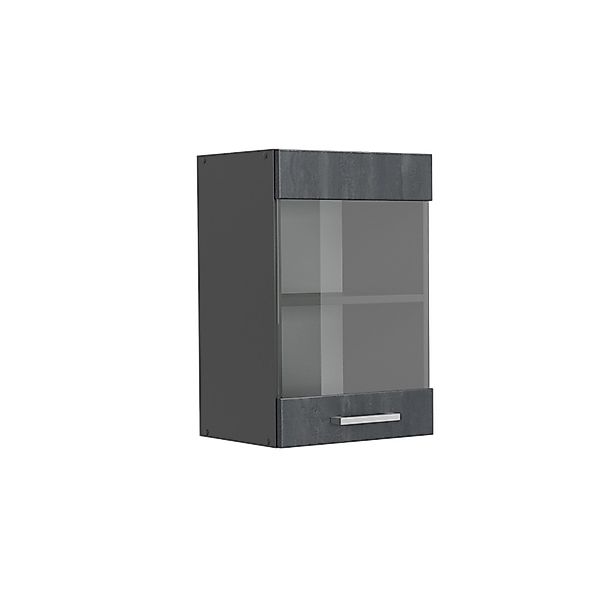 Vicco Küchenglasschrank R-Line Glashängeschrank Schwarz Beton/Anthrazit 40 günstig online kaufen