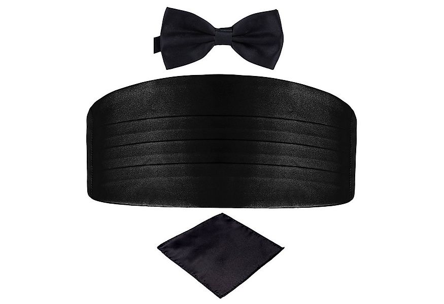 DonDon Kummerbund 3er Set Kummerbund Fliege Einstecktuch glänzend und gleic günstig online kaufen
