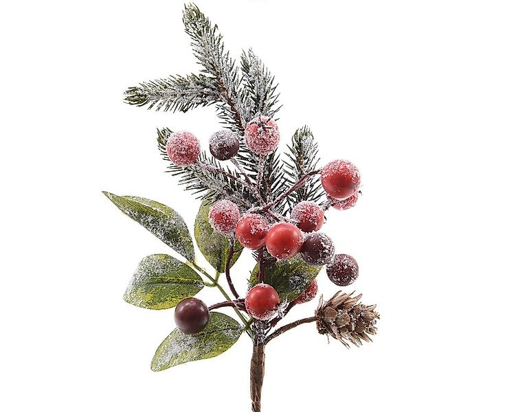 Kunstblume, Kaemingk, Tannenzweig 24cm mit Beeren, günstig online kaufen