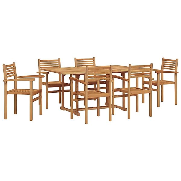 vidaXL Garten Essgruppe 7-Tlg Braun Massives Teakholz 3375775 günstig online kaufen