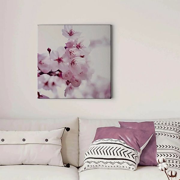 Bricoflor Bild Mit Kirschblüte Blumen Leinwandbild Ideal Für Mädchenzimmer günstig online kaufen