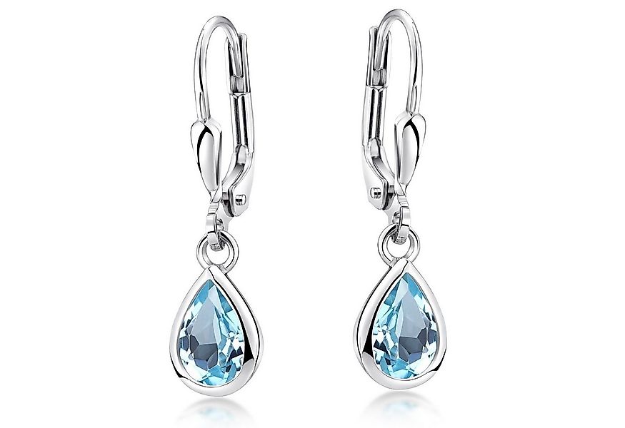 Materia Paar Ohrhänger Damen Topas Blau Edelstein SO-448, 925 Sterling Silb günstig online kaufen