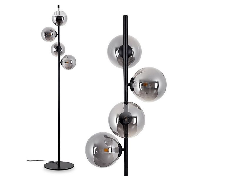 hofstein Stehlampe »Garaguso« moderne Stehlampe aus Metall/Glas in Schwarz/ günstig online kaufen