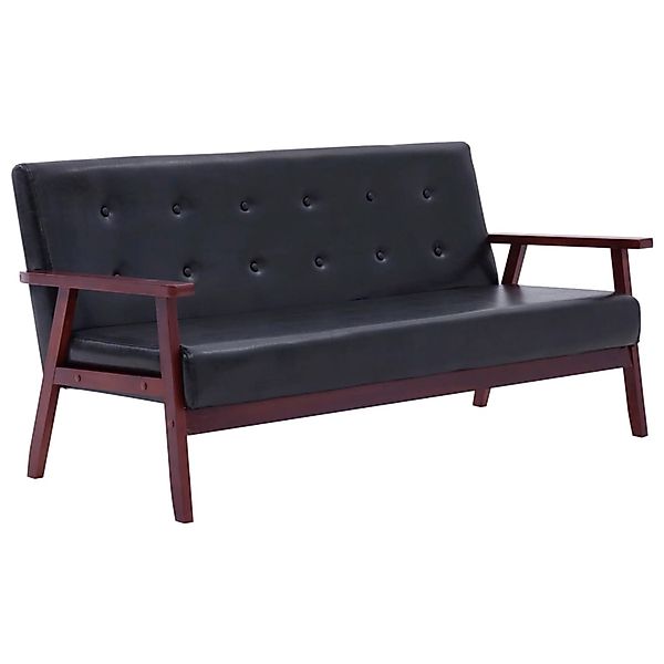 vidaXL 3-Sitzer-Sofa Schwarz Kunstleder Modell 1 günstig online kaufen