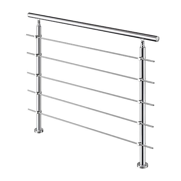 AICA Edelstahl-Treppengeländer 150 cm Geländer für Innen und Außen 5 Querst günstig online kaufen
