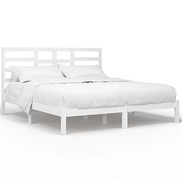 vidaXL Massivholzbett Weiß 180x200 cm 6FT Super King1084409 günstig online kaufen