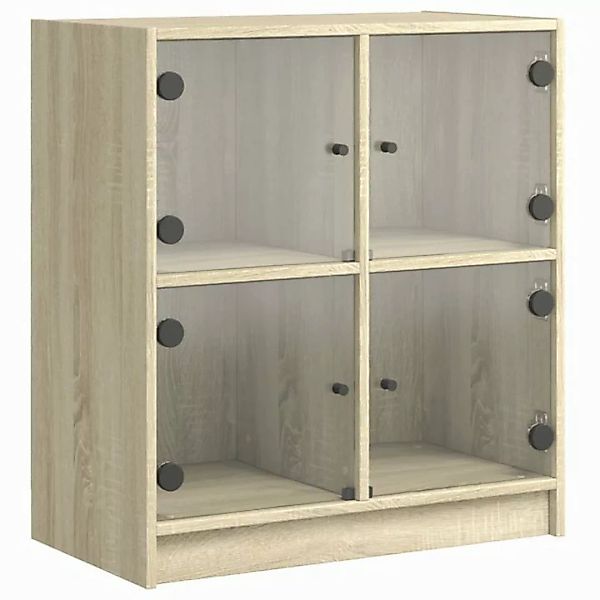 vidaXL Beistellschrank Beistellschrank mit Glastüren Sonoma-Eiche 68x37x75, günstig online kaufen