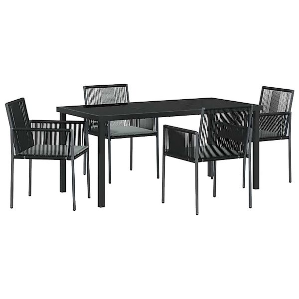 vidaXL Garten Essgruppe 5-Tlg Schwarz Poly Rattan 3379110 günstig online kaufen
