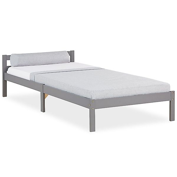 Homestyle4u Holzbett 90x200 Jugendbett Kinderbett Grau günstig online kaufen