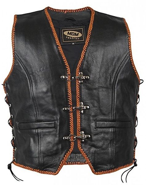 MDM Motorradweste Herren Motorrad Kutte Lederweste günstig online kaufen