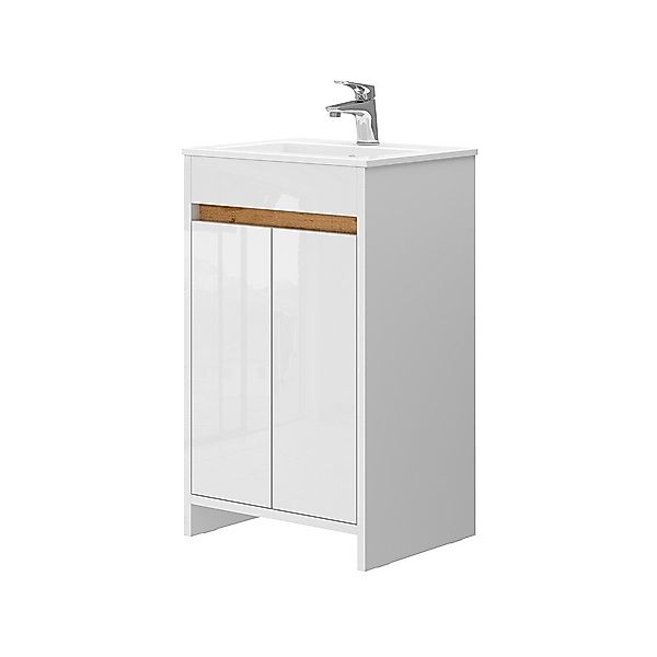 Vicco Badmöbel-Set Lemgo Weiß/Weiß HG 2 günstig online kaufen