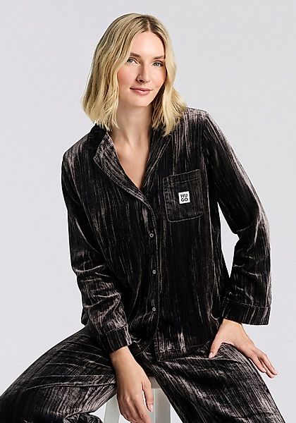 HUGO Pyjamaoberteil Velvet Schlafshirt, relaxed fit, leicht glänzende Struk günstig online kaufen
