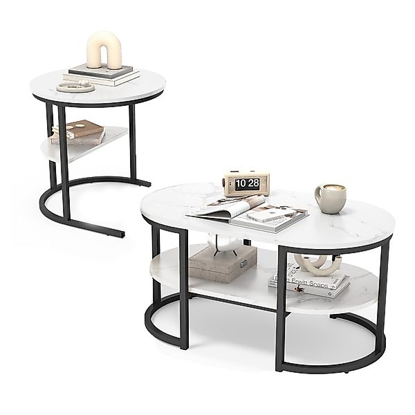 SEEZSSA Couchtisch 2er Set Couchtisch Runder günstig online kaufen