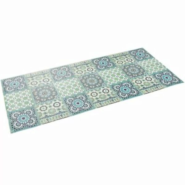 Pergamon Vinyl Teppich Küchenläufer Evora Mosaik Teppichläufer türkis Gr. 5 günstig online kaufen