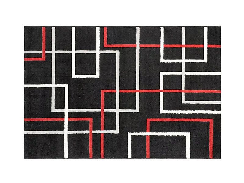 Teppich geometrisch CUBIO - Polypropylen - 140 x 200 cm - Schwarz, Weiß & R günstig online kaufen